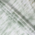 Sage Green and White Tie-Dye Patterned Viscose Crepe Fabric, 140 Cms Width, Made in India-D26362