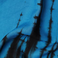 Turquoise Blue and Black Tie-Dye Patterned Viscose Crepe Fabric, 140 Cms Width, Made in India-D26363