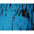 Turquoise Blue and Black Tie-Dye Patterned Viscose Crepe Fabric, 140 Cms Width, Made in India-D26363