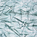 Mint Green and White Circular Tie-Dye Patterned Viscose Crepe Fabric, 140 Cms Width, Made in India-D26364