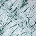 Mint Green and White Circular Tie-Dye Patterned Viscose Crepe Fabric, 140 Cms Width, Made in India-D26364