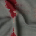 Grey and Maroon Linear Tie-Dye Patterned Viscose Crepe Fabric, 140 Cms Width, Made in India-D26366