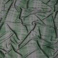 Olive Green and Grey Shibori Tie-Dye Patterned Viscose Crepe Fabric, 140 Cms Width, Made in India-D26367