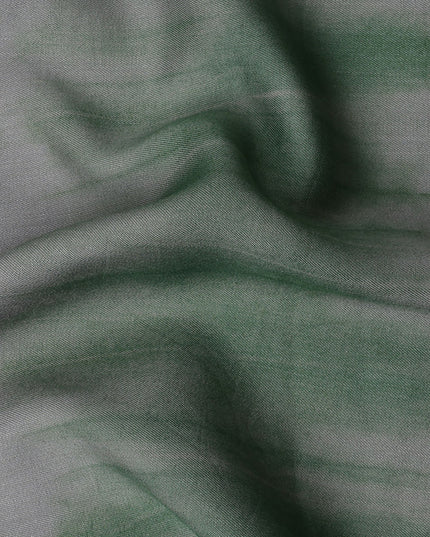 Olive Green and Grey Shibori Tie-Dye Patterned Viscose Crepe Fabric, 140 Cms Width, Made in India-D26367