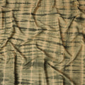 Beige and Olive Green Horizontal Tie-Dye Patterned Viscose Crepe Fabric, 140 Cms Width, Made in India-D26368