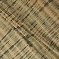 Beige and Olive Green Horizontal Tie-Dye Patterned Viscose Crepe Fabric, 140 Cms Width, Made in India-D26368