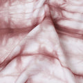 Rosewood and White Horizontal Tie-Dye Patterned Viscose Crepe Fabric, 140 Cms Width, Made in India-D26369