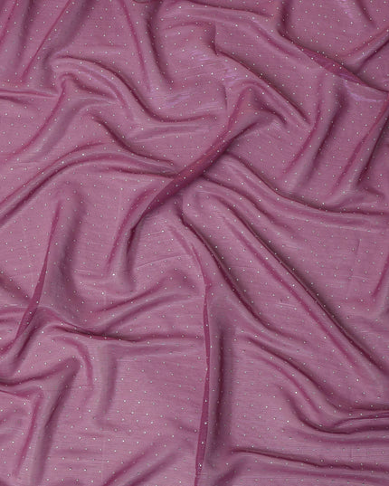 Magenta Purple Synthetic Chiffon Traditional Sudanese Thobe with Stone Work, 4.5 Mtrs Piece, Width 110 Cms, Made in India-D26445