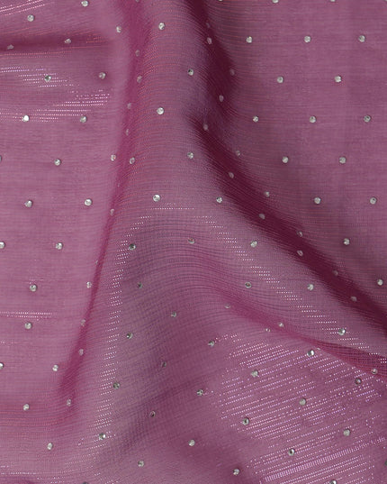 Magenta Purple Synthetic Chiffon Traditional Sudanese Thobe with Stone Work, 4.5 Mtrs Piece, Width 110 Cms, Made in India-D26445