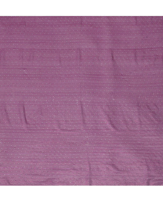 Purple Synthetic Chiffon Traditional Sudanese Thobe with Stone Work, 4.5 Mtrs Piece, Width 110 Cms, Made in India-D26446 Regal Fabrics