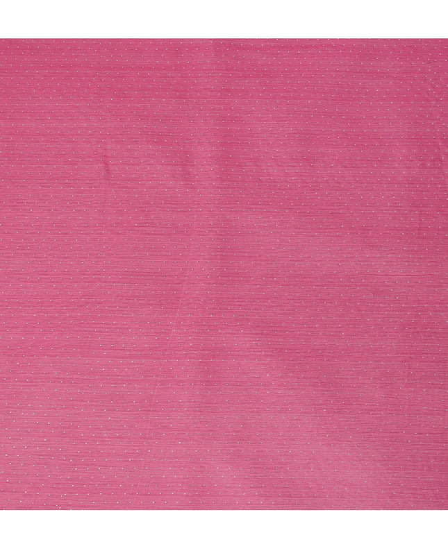Hot Pink Synthetic Chiffon Traditional Sudanese Thobe with Stone Work, 4.5 Mtrs Piece, Width 110 Cms, Made in India-D26448