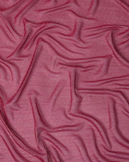 Maroon Synthetic Chiffon Traditional Sudanese Thobe with Stone Work, 4.5 Mtrs Piece, Width 110 Cms, Made in India-D26449