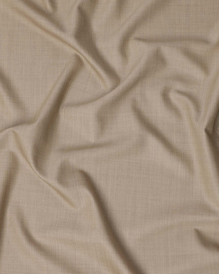 Light Brown Premium Super 160’s English Wool & Cashmere Suiting Fabric, 150 cm Width, Made in UK-D26736