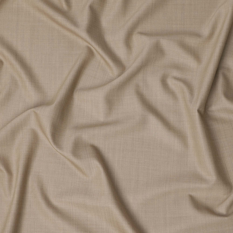 Light Brown Premium Super 160’s English Wool & Cashmere Suiting Fabric, 150 cm Width, Made in UK-D26736