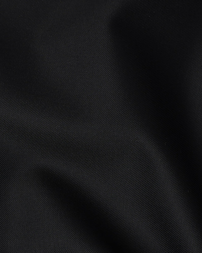 Midnight Black Premium Super 160’s English Wool & Cashmere Suiting Fabric, 150 cm Width, Made in UK-D26739