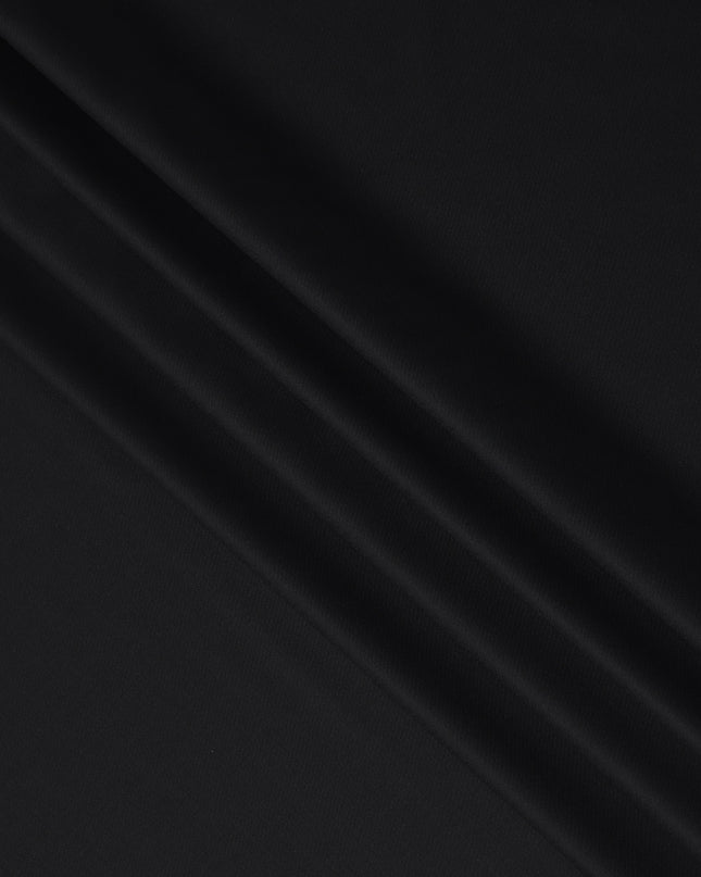 Midnight Black Premium Super 160’s English Wool & Cashmere Suiting Fabric, 150 cm Width, Made in UK-D26739