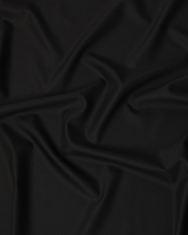 Jet Black Premium Super 160’s English Wool & Cashmere Suiting Fabric, 150 cm Width, Made in UK-D26740