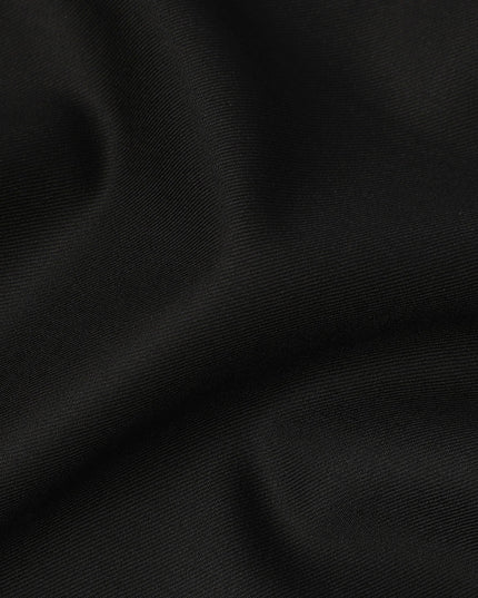 Jet Black Premium Super 160’s English Wool & Cashmere Suiting Fabric, 150 cm Width, Made in UK-D26740