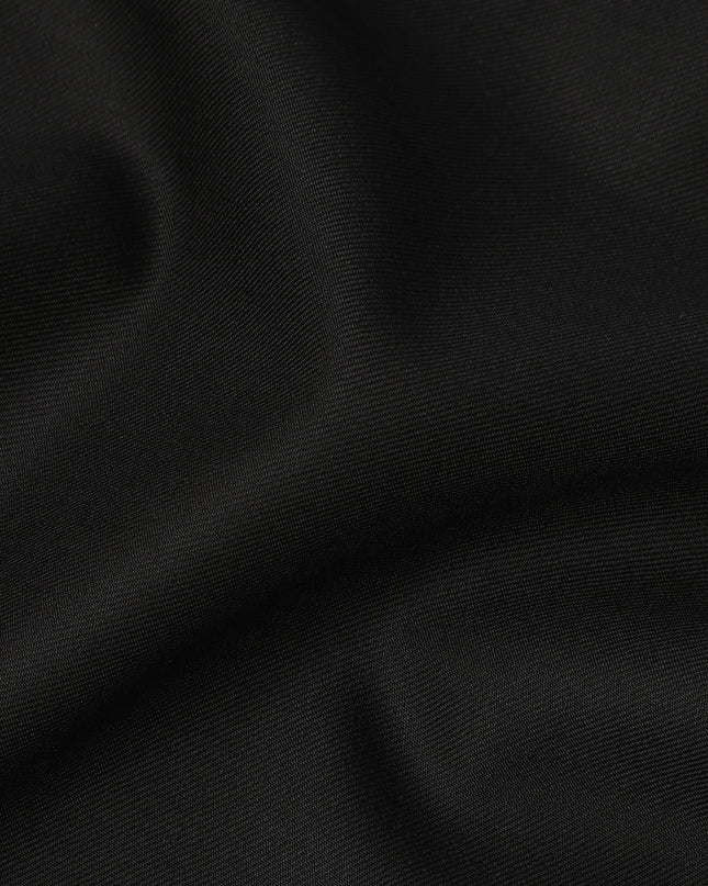 Jet Black Premium Super 160’s English Wool & Cashmere Suiting Fabric, 150 cm Width, Made in UK-D26740