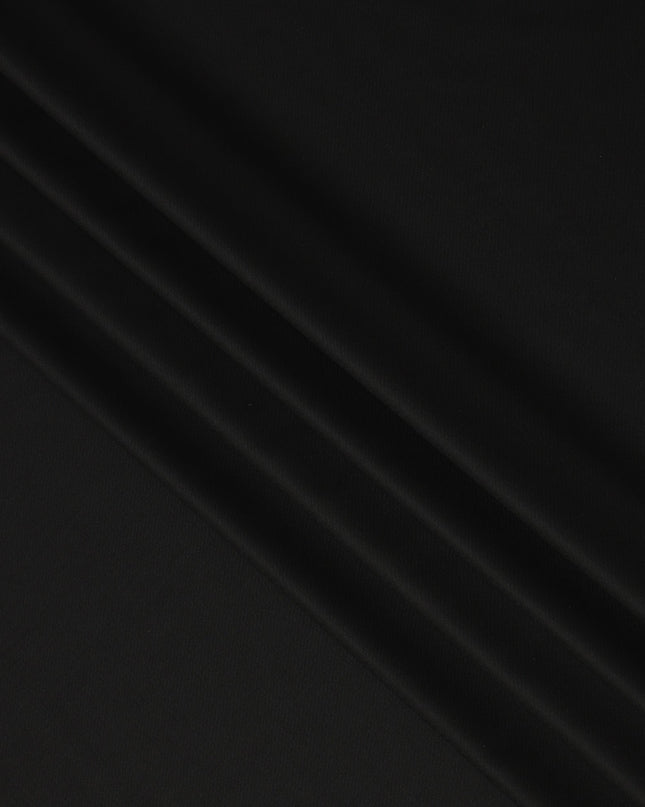 Jet Black Premium Super 160’s English Wool & Cashmere Suiting Fabric, 150 cm Width, Made in UK-D26740