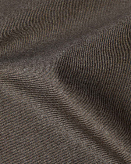 Mocha Brown Premium Super 180’s English Wool & Cashmere Suiting Fabric, 150 cm Width, Made in UK-D26741