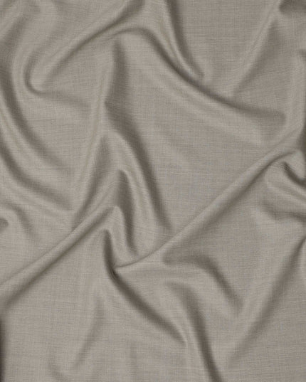 Light Taupe Premium Super 160’s English Wool & Cashmere Suiting Fabric, 150 cm Width, Made in UK-D26742