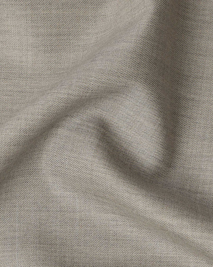 Light Taupe Premium Super 160’s English Wool & Cashmere Suiting Fabric, 150 cm Width, Made in UK-D26742