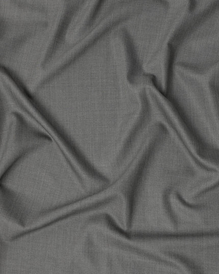 Steel Grey Premium Super 180’s English Wool & Cashmere Suiting Fabric, 150 cm Width, Made in UK-D26745