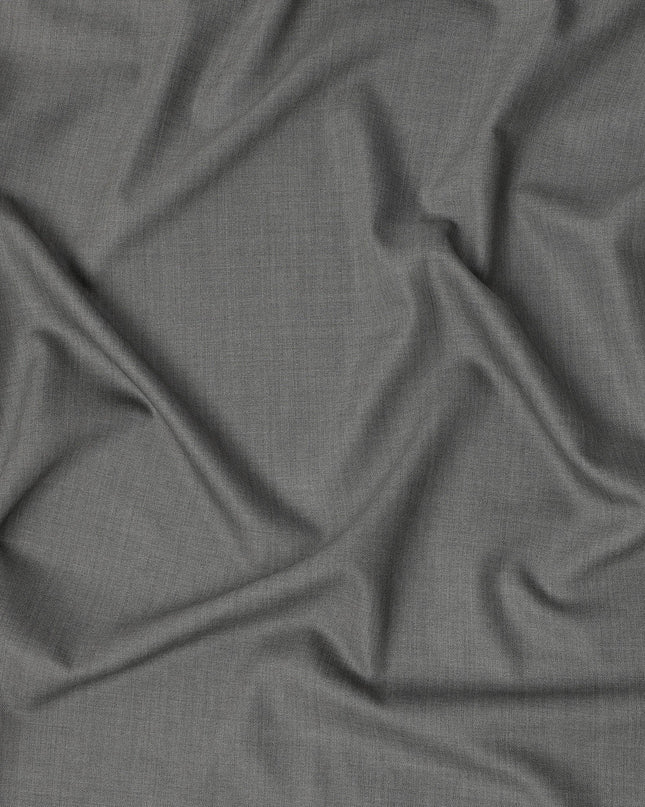 Steel Grey Premium Super 180’s English Wool & Cashmere Suiting Fabric, 150 cm Width, Made in UK-D26745