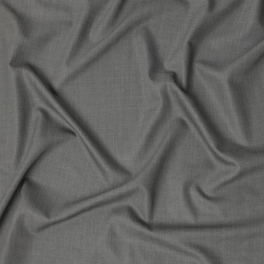 Steel Grey Premium Super 180’s English Wool & Cashmere Suiting Fabric, 150 cm Width, Made in UK-D26745