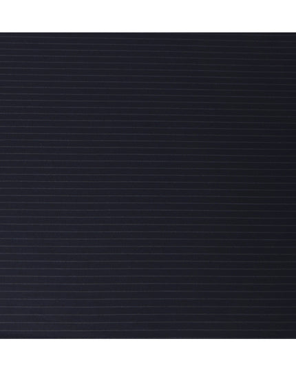 Navy Pinstripe Premium Super 140’s Italian All Wool Suiting Fabric, 150 cm Width, Made in Italy-D26747