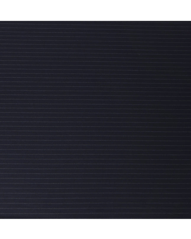 Navy Pinstripe Premium Super 140’s Italian All Wool Suiting Fabric, 150 cm Width, Made in Italy-D26747