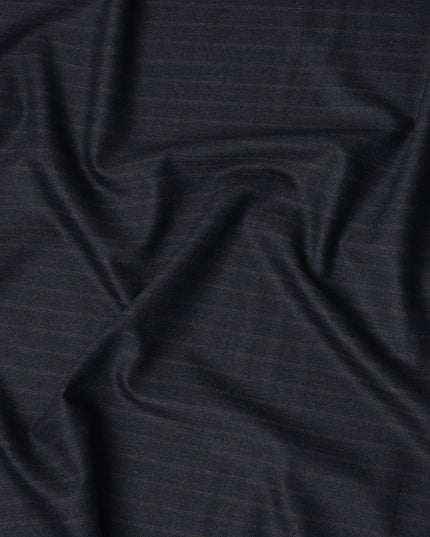 Dark Navy Pinstripe Premium Super 140’s Italian All Wool Suiting Fabric, 150 cm Width, Made in Italy-D26748