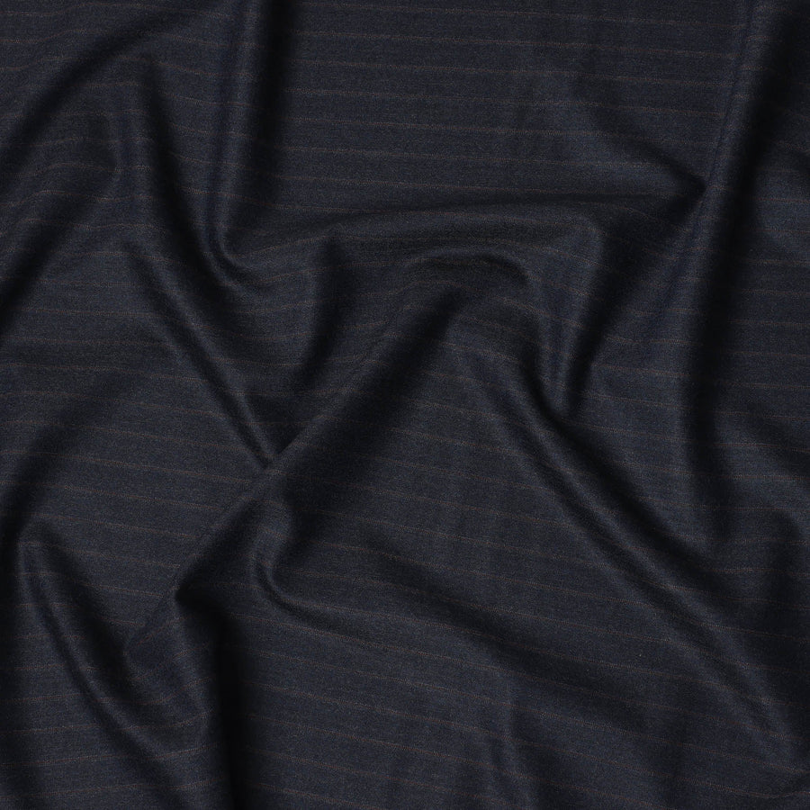 Dark Navy Pinstripe Premium Super 140’s Italian All Wool Suiting Fabric, 150 cm Width, Made in Italy-D26748