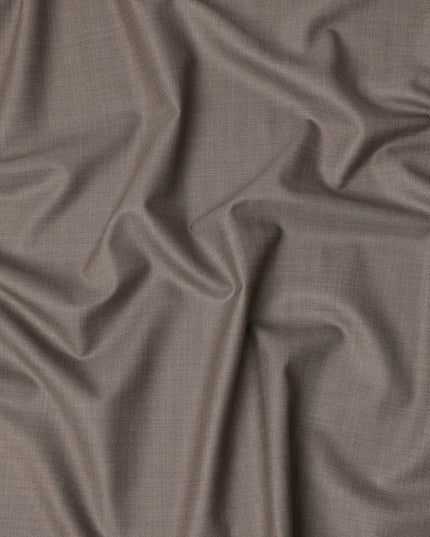 Taupe Premium Super 130’s Italian All Wool Suiting Fabric, 150 cm Width, 3.75 Mtrs Cut, Made in Italy-D26760