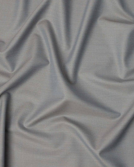 Light Grey Premium Super 130’s Italian All Wool Suiting Fabric, 150 cm Width, 3.75 Mtrs Cut, Made in Italy-D26761