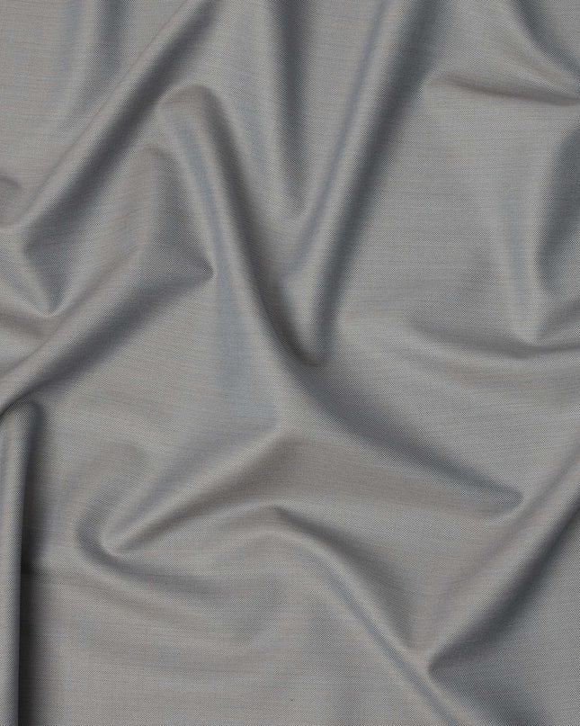 Light Grey Premium Super 130’s Italian All Wool Suiting Fabric, 150 cm Width, 3.75 Mtrs Cut, Made in Italy-D26761