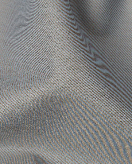 Light Grey Premium Super 130’s Italian All Wool Suiting Fabric, 150 cm Width, 3.75 Mtrs Cut, Made in Italy-D26761