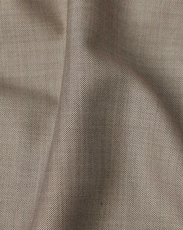 Beige Premium Super 130’s Italian All Wool Suiting Fabric, 150 cm Width, 3.75 Mtrs Cut, Made in Italy-D26763