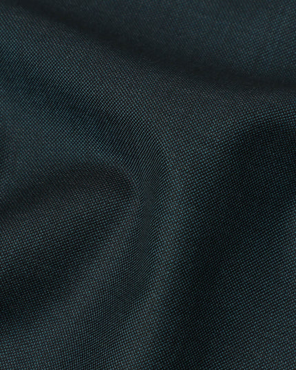 Dark Teal Premium Super 130’s Italian All Wool Suiting Fabric, 150 cm Width, 3.75 Mtrs Cut, Made in Italy-D26764