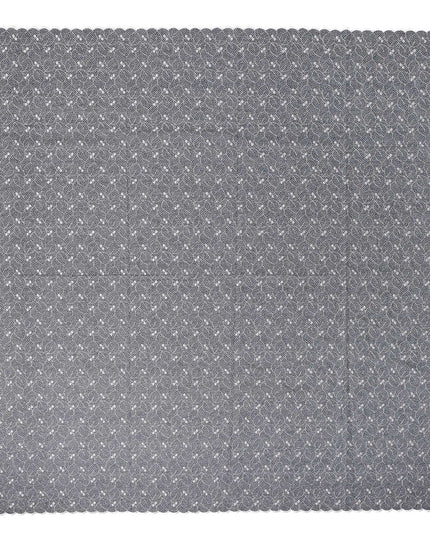 Black Traditional Sudanese Thobe Premium Swiss Cotton Voile Embroidery Fabric 4.5 Mtrs Piece, 140 Cms, Switzerland-D27030