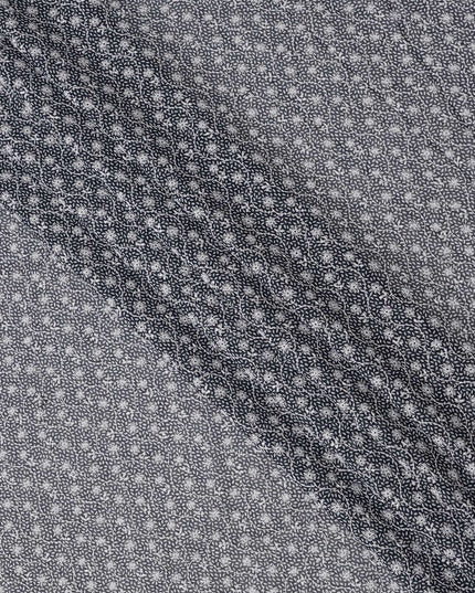 Black Traditional Sudanese Thobe Premium Swiss Cotton Voile Embroidery Fabric 4.5 Mtrs Piece, 140 Cms, Switzerland-D27033