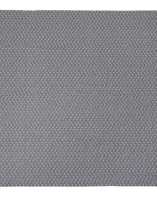 Black Traditional Sudanese Thobe Premium Swiss Cotton Voile Embroidery Fabric 4.5 Mtrs Piece, 140 Cms, Switzerland-D27033