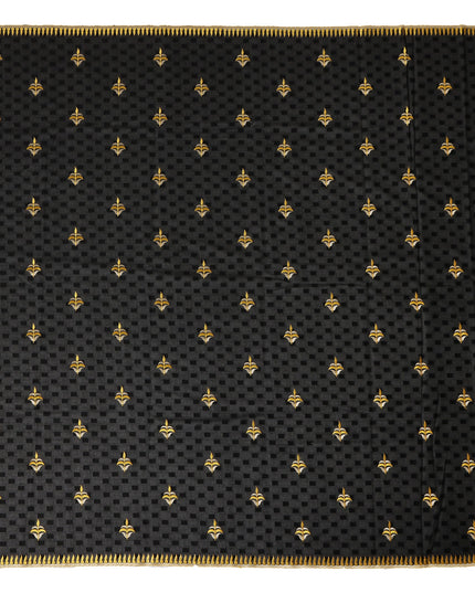 Black Traditional Sudanese Thobe Fabric Pure Cotton Voile 4.5 Meters Piece Width 140 Cms Soft Breathable Ethnic Wear Material with Elegant Woven Motifs Made in India-D27584