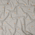 Light Grey Traditional Sudanese Thobe Fabric Pure Cotton Voile 4.5 Meters Piece Width 140 Cms Soft Breathable Ethnic Wear Material with Subtle Woven Floral Motifs Made in India-D27585