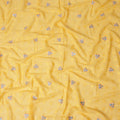 Yellow Traditional Sudanese Thobe Fabric Pure Cotton Voile 4.5 Meters Piece Width 140 Cms Soft Breathable Ethnic Wear Material with Elegant Woven Floral Motifs Made in India-D27586 Regal Fabrics