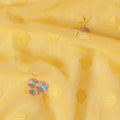 Yellow Traditional Sudanese Thobe Fabric Pure Cotton Voile 4.5 Meters Piece Width 140 Cms Soft Breathable Ethnic Wear Material with Elegant Woven Floral Motifs Made in India-D27586 Regal Fabrics