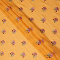 Mustard Yellow Traditional Sudanese Thobe Fabric Pure Cotton Voile 4.5 Meters Piece Width 140 Cms Soft Breathable Ethnic Wear Material with Elegant Woven Floral Motifs Made in India-D27591