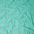 Mint Green Traditional Sudanese Thobe Fabric Pure Cotton Voile 4.5 Meters Piece Width 140 Cms Soft Breathable Ethnic Wear Material with Elegant Woven Floral Motifs Made in India-D27592