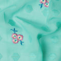 Mint Green Traditional Sudanese Thobe Fabric Pure Cotton Voile 4.5 Meters Piece Width 140 Cms Soft Breathable Ethnic Wear Material with Elegant Woven Floral Motifs Made in India-D27592